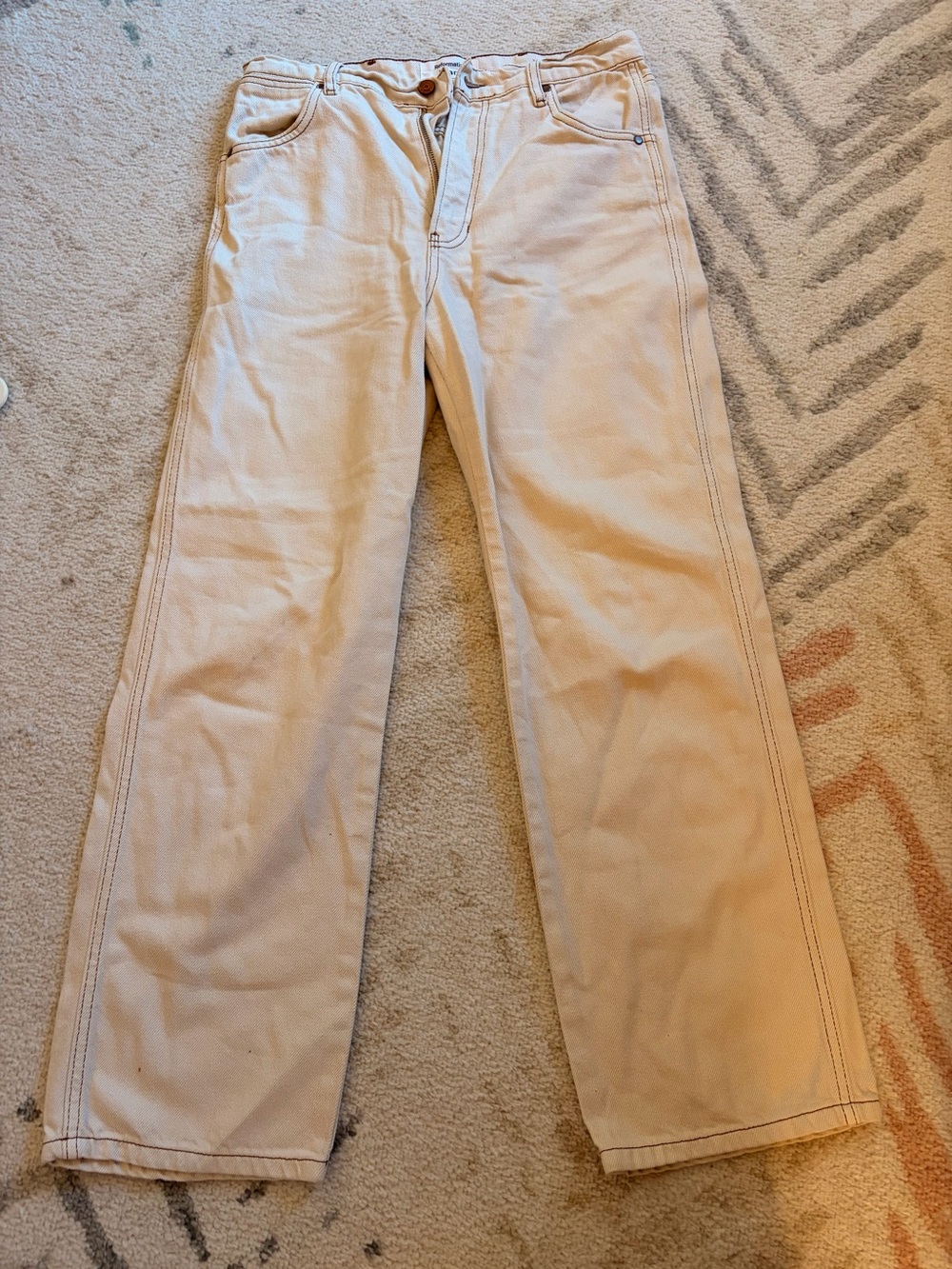 Reformation Cary beige/cream straight leg denim jeans 29